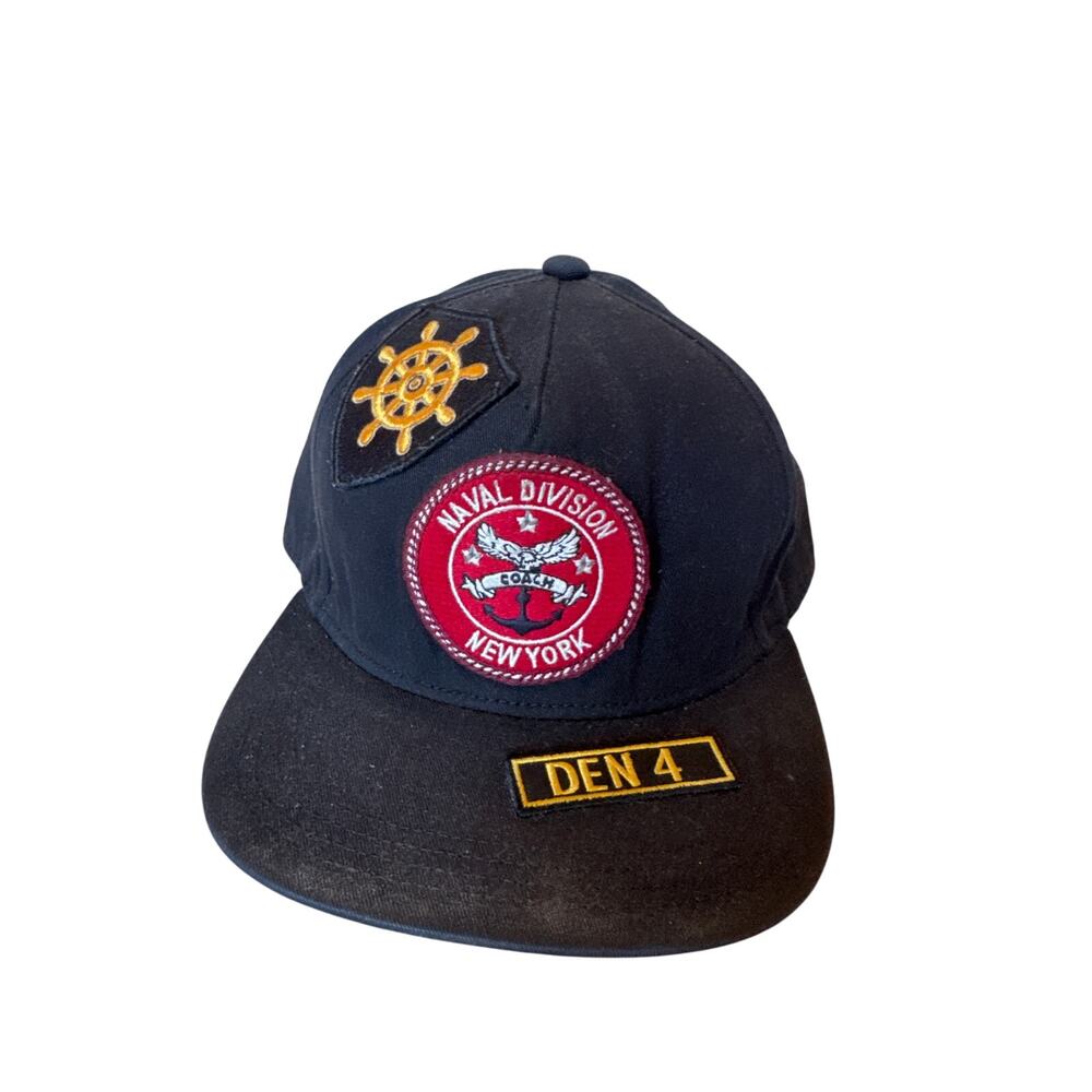 Coach New York Navy Blue Naval Strapback Hat